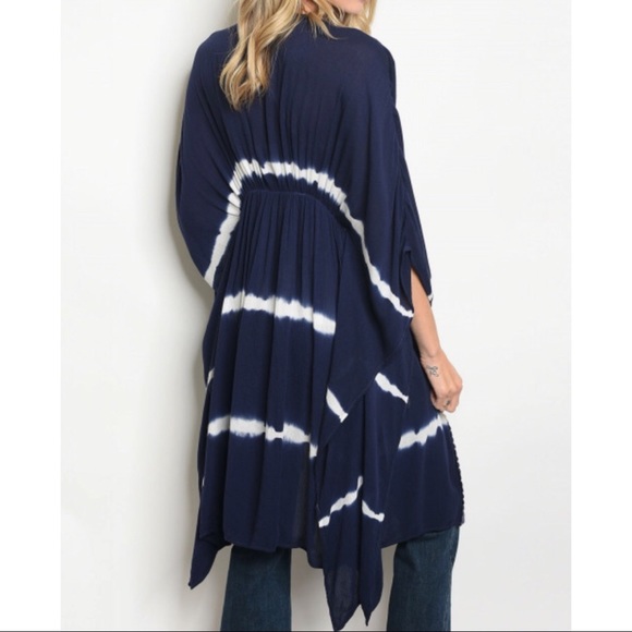 SALES ❗️Navy White Stripe Kimono - Picture 3 of 6